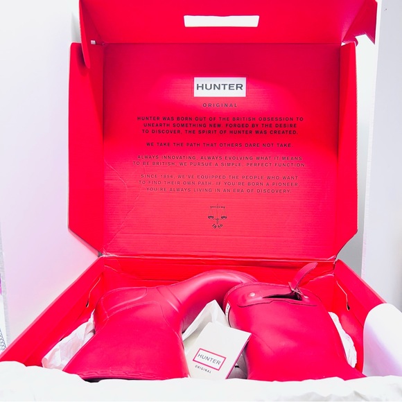 Hunter NEW IN BOX Original Short Military Red Rain Boots Size 8 - Picture 4 of 7